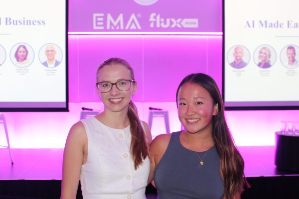 Chloe Hobbs and Emma Ma Good CX interns at EMA AI made easy event