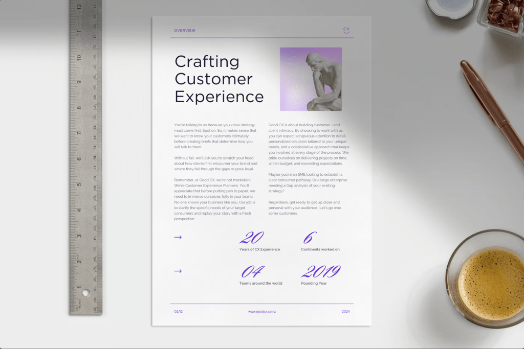 Customer experience strategy overview document — Crafting Customer Experience guide by Good CX New Zealand