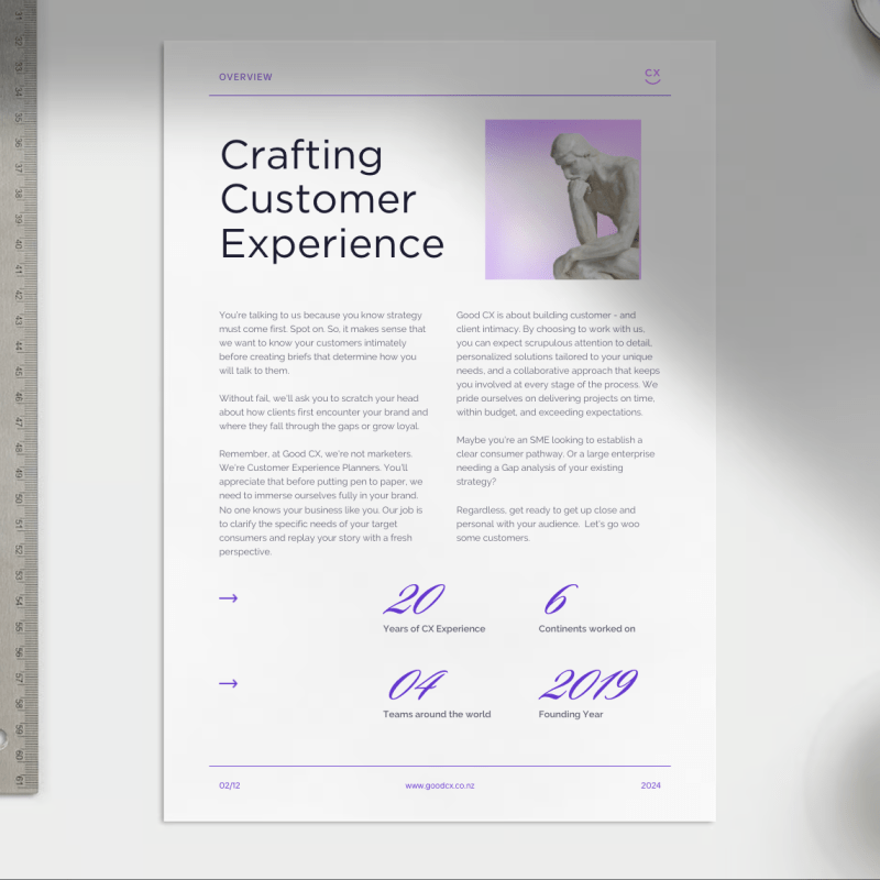 Customer experience strategy overview document — Crafting Customer Experience guide by Good CX New Zealand