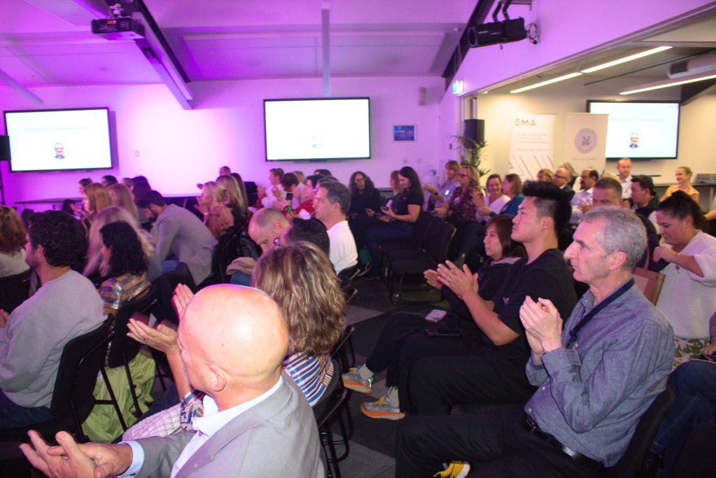 The EMA AI Made Easy 2025 panel in conversation, Auckland.