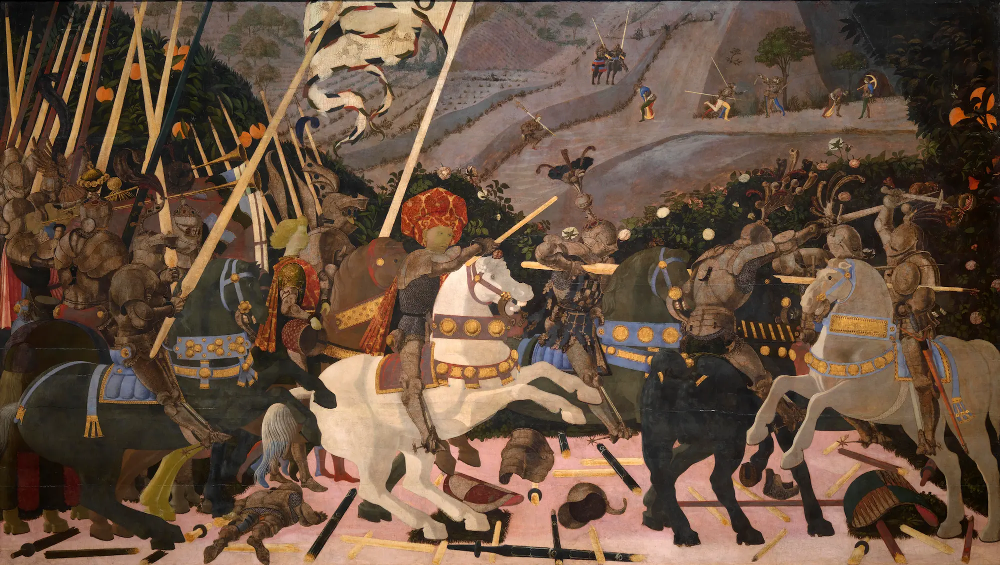 Paolo Uccello, The Battle of San Romano, London panel, painted around 1438 to 1440