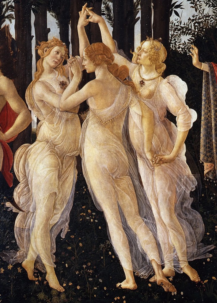 The Three Graces, a detail from Sandro Botticellis Primavera, c. 1482
