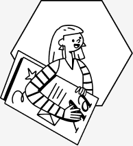 Strategy character illustration for DISTIL framework - person planning with a document