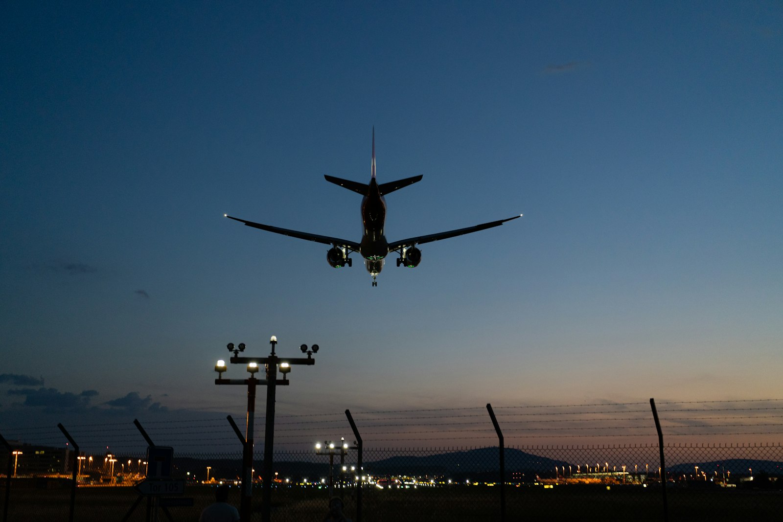 Aircraft taking off at dusk, representing global brand adaptation and reaching export markets